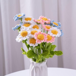 Ramo de Flores Tejidas a Crochet, Margaritas Artificiales Hechas a Mano, para Regalo y Decoración del Hogar, Venta al Por Mayor - Product Image 2