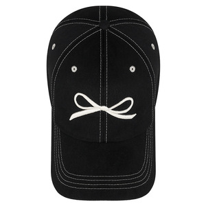 Black Embroidered 3D Bow <b>Baseball</b> <b>Cap</b> For Women Sunshade Breathable Spring Autumn Fashion Hat - Product Image 5