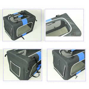 Caisse pliable de Style de luxe pour chien nouveau Style tissu doux transporteur pour animaux de compagnie motif solide Durable Oxford métal emballé boîte plateau en plastique - Product Image 4