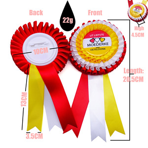 Bán Buôn Tùy Chỉnh 3 Inch 58Mm Hoa Hồng Hoa Nút Huy Hiệu Nhảy Giải Thưởng Ngựa Ribbon Huy Hiệu Handmade In Giải Thưởng Ribbon Hoa Hồng - Product Image 5