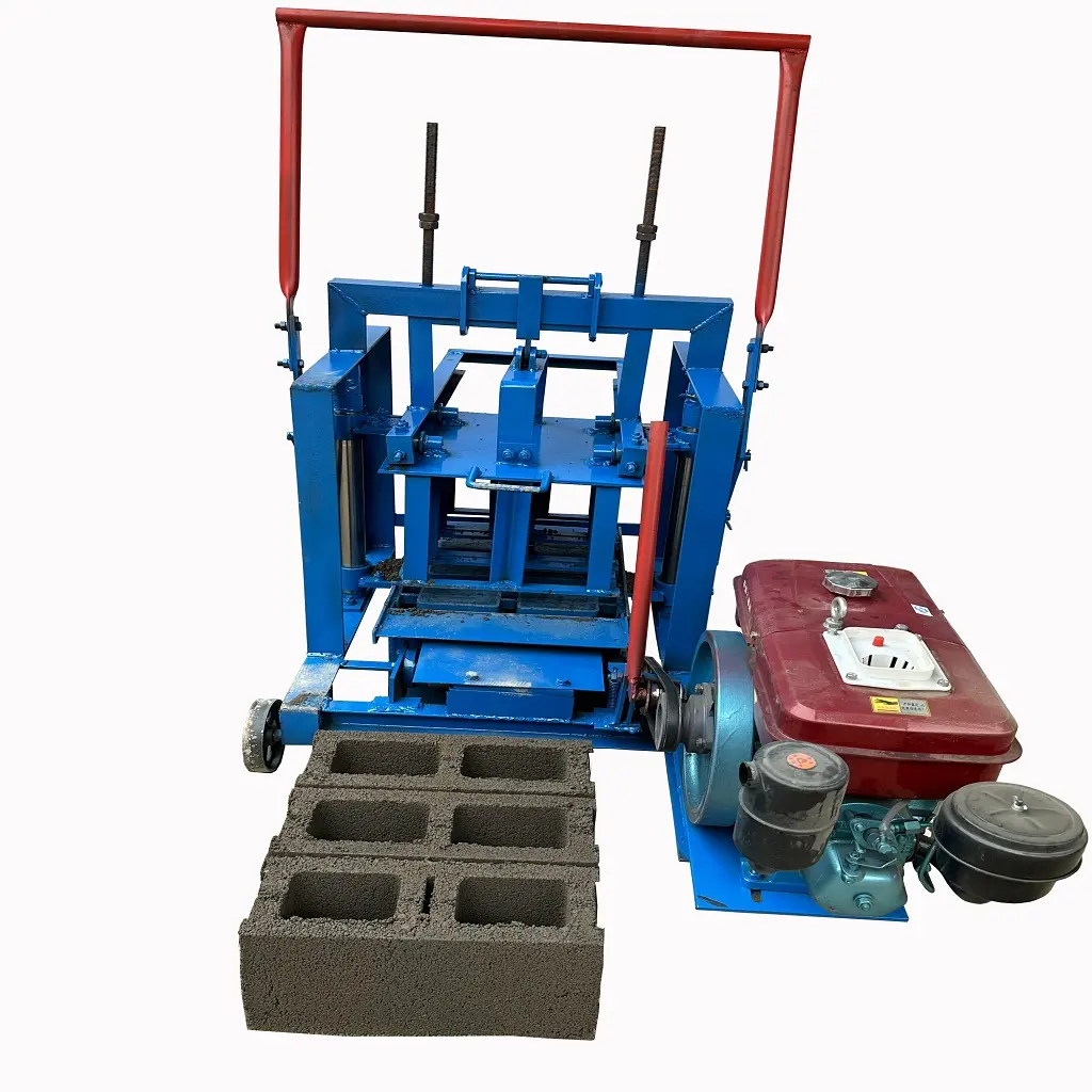 Popular diesel engine brick making machinery mobile egg laying concrete hollow brick block making machine in 2023