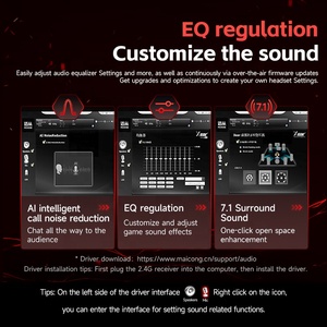 <strong>MCHOSE</strong> <strong>S9</strong> Pro Microphone Wireless USB7.1 Head-mounted Three-Mode Gaming Computer Headset for DJ Sports Travel Aviation Metal - Product Image 3