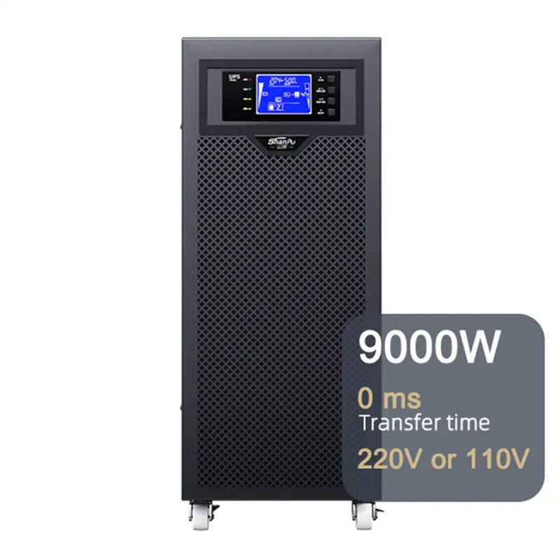 10KVA/9000W yüksek frekanslı çevrimiçi ups tek giriş ve tek çıkış externa ağır ups
