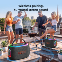 Speaker Party Zealot S182 60W, Suara Stereo Kencang, Tahan Air IPX5 dengan Lampu Ritmis RGB Multi-Warna, Cocok untuk Luar Ruangan, Rumah, dan Pesta