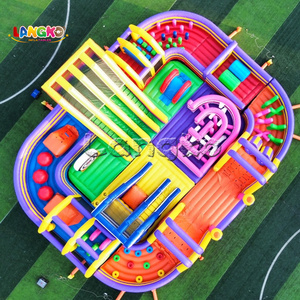 Personalizado más <span class=keywords><strong>grande</strong></span> inflable parques temáticos Casa de rebote trampolín equipo de parque de atracciones con tobogán parque infantil para niños adultos - Product Image 6