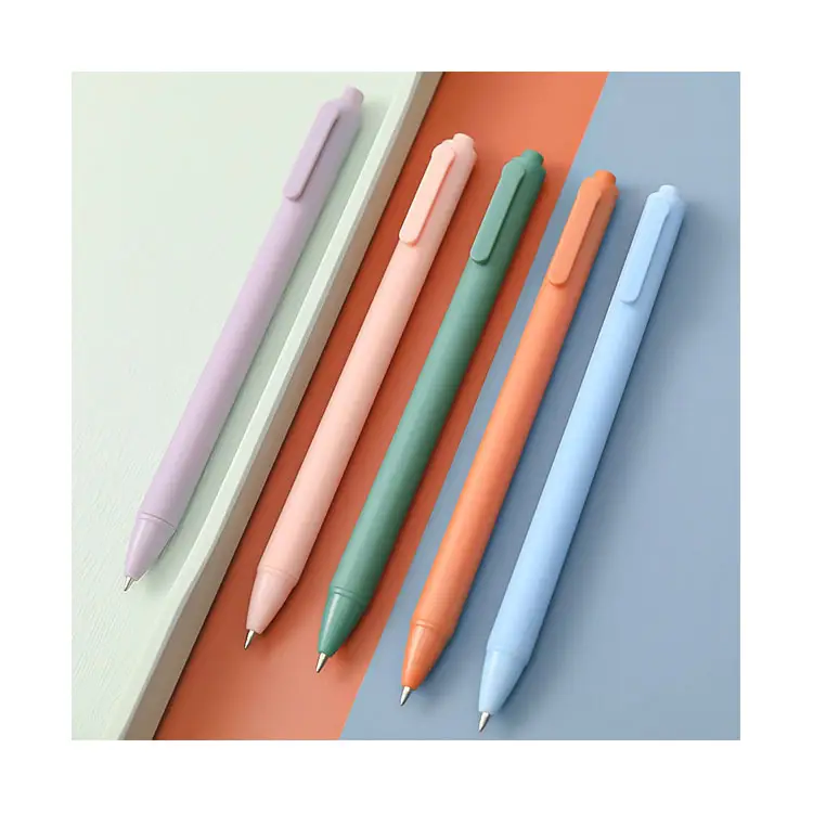 Cheap Price Stationery Kawaii Custom Gel Pen Logo Printed, Hot Selling Morandi Color Gel Signature Pen For Office