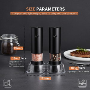 Hot New Design Rechargeable Stainless Steel Salt and <b>Pepper</b> with Ceramic Core Automatic Bottom Cover Easy to Use Outdoor - Product Image 4