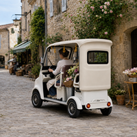 SumEV Nouveau Quadricycle Électrique Rétro Amélioré à 4 Roues avec Pare-brise Avant et Vitre Arrière, Vélo de Loisirs Électrique Certifié CE