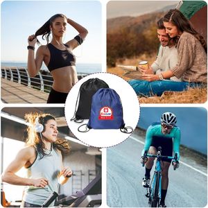 Wholesale Promotional 210D Polyester Nylon Sports Drawstring Gym Backpack Bag With Custom Logos