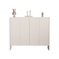 Meuble à chaussures en bois sur mesure incliné avec étagères de rangement multi-niveaux pour entrée d'appartement