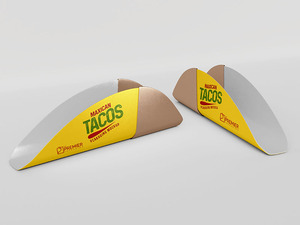 Support à tacos en céramique blanche jetable imprimé sur mesure, résistant à l'huile, pour frites, crêpes, popcorn, nouilles, tacos, à utiliser avec du sucre - Product Image 5