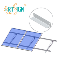 Kit de Triangle de barre d'angle de toit plat réglable de panneau solaire d'usine Rail en aluminium pour le système de montage de support de toit solaire | Signe d'art