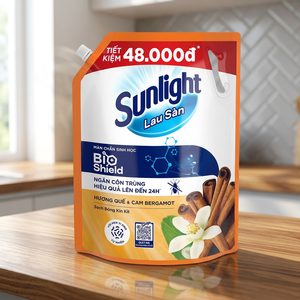 Sunlight Eco-Friendly Concentrated <b>Detergent</b> Floor Cleaner Bio Shield Liquid Antibacterial Cinnamon Bergamot Scent 3.4 kg - Product Image 2