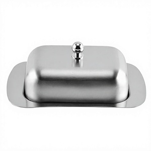 Couvercle rectangulaire en acier inoxydable avec poignée pour récipient alimentaire, cuisine moderne - Product Image 1