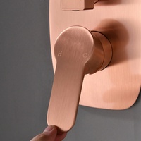 Ensemble de robinets de salle de bains, mitigeurs de salle de bains en laiton brossé en or rose colonne de douche, ensemble de robinets