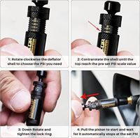 Kit Katup Penguras Ban Otomatis ALL-TOP yang Dapat Disesuaikan (10-30 PSI) 8 Buah Alat Pengurang Tekanan Udara Ban Model Sekrup untuk Offroad 4x4