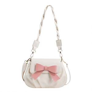 กระเป๋าสะพายข้าง Bowspure 2024 รุ่นใหม่ล่าสุด สไตล์เรโทร แฟชั่นสำหรับผู้หญิง โบว์เล็ก กระเป๋าถือแบบจีบเย็บลายเคเบิ้ล หนัง PU สีสันสดใส - Product Image 1