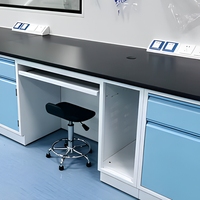 Tables latérales de laboratoire entièrement en acier, faciles à nettoyer et résistantes à la corrosion, adaptées aux laboratoires scolaires