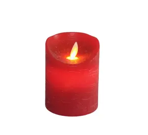 battery operated flicker Red surface effect rough electric LED moving candle