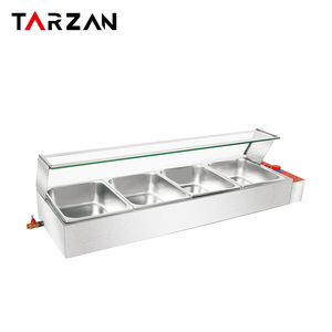 Bain <span class=keywords><strong>Marie</strong></span> เครื่องอุ่นอาหาร3ถาดสแตนเลสสตีลบุฟเฟต์ไฟฟ้า - Product Image 3