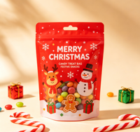 Sacs en plastique pour collations de Noël, sacs en plastique pour petites entreprises, sacs refermables, sacs de rangement en plastique, 100 pièces