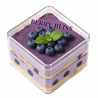 Bols à gâteau en plastique PS avec logo personnalisé, transparents, sans BPA, de qualité alimentaire, étanches, avec couvercles, vente en gros