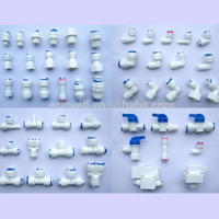Raccord rapide en plastique pour connecteur de pipeline Pièce de filtre RO 1/2 ''Filetage 1/4'' OD Tube Adaptateur d'alimentation en eau à trois voies Vanne à bille