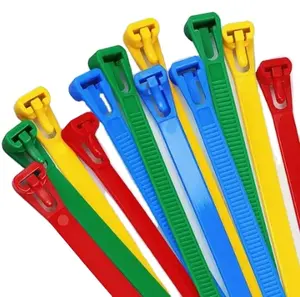 7.6*400mm nhựa tái sử dụng releasable quan hệ cáp ul được phê duyệt Vòng bọc Nylon Zip bundleties