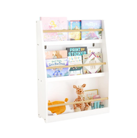 Étagère à livres pour enfants à 3 niveaux, blanche, robuste, en MDF et en bois de pin, organisateur de rangement pour chambres, salles de jeux, salles de classe