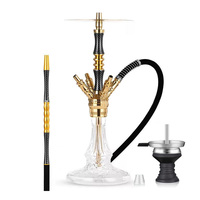 Chicha arabe neuve de grande taille 6CM, à double et quadruple tuyau, en alliage de fibre de carbone Crystalia, pour usage en bar, SHISHA
