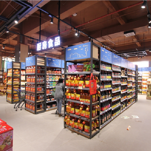 סופרמרקט המודרני של סין מדפים תצוגת ברזל פלסטיק עם גימור מתכת עבור תצוגת תמחור חנות - Product Image 3