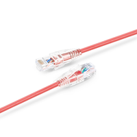 Kabel patch UTP Cat6A slim RJ45 tembaga, kabel ethernet ultra tipis untuk pusat data berdensitas tinggi