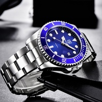 Montre à quartz pour homme BENYAR BY-5223, nouvelle collection, calendrier, boîtier en alliage 43 mm, bracelet en acier inoxydable, étanche, aiguilles lumineuses, écologique.