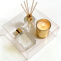 Boîte en acrylique transparente de forme carrée, petite, prix de gros, pour l'emballage de cadeaux de festival, rangement de cadeaux, boîte d'exposition en acrylique