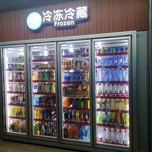 Đồ uống hiển thị tủ đông siêu thị mở tủ lạnh cửa kính - Product Image 3
