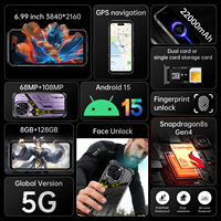 Nuevo Teléfono Inteligente para Juegos 16 Pro Max 5G, Serie Snapdragon 800, Pantalla OLED de 6.99 Pulgadas y 120 Hz, Batería de 22000 mAh, Resistente a Golpes IP68
