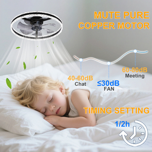 <b>Ceiling</b> Fan with <b>Light</b> Crystal Dimmable color brightness 6-Speed Quiet DC Motor with APP&<b>Remote</b> <b>Control</b> for living room bedroom - Product Image 3