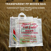 Sac tissé en PP transparent vierge de qualité alimentaire 100% pour l'emballage du riz et des céréales, 25 kg, 50 kg