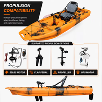 Kayak Viking 9.2FT Modulaire Monoplace avec Système de Propulsion à Pédales Détachable et Moteur de Pêche Interchangeable, Siège Haut en HDPE pour la Pêche