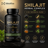 Capsules de Shilajit pour adultes, marque privée OEM, nutrition minérale, bien-être quotidien, complément alimentaire, capsules dures, 60 unités