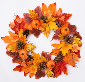 Vòng Hoa Treo QSLH-V045 Phổ Biến Vòng Hoa Halloween Tùy Chỉnh Vòng Hoa Mù<span class=keywords><strong>a</strong></span> Thu Cho Cử<span class=keywords><strong>a</strong></span> Trước - Product Image 2