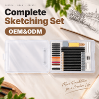 Kit de Crayons et Fournitures Artistiques Professionnelles pour Dessin et Croquis – Ensemble de Crayons à Dessiner et de Fusains HB pour Artistes LT73409
