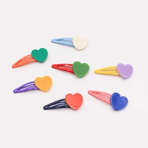 한국어 ins 다채로운 사랑 bb 클립 형광 활 어린이 머리핀 달콤한 귀여운 상단 클립