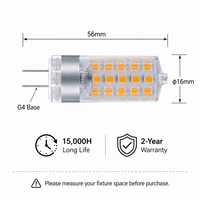Ampoule LED AC/DC 12V 3.9W 420LM Ra>80 à courant constant sans scintillement 30 LED 2835 Culot G4 Température de couleur multiple pour usage hôtelier