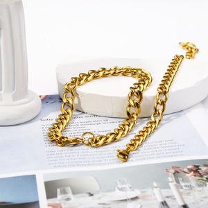 สร้อยข้อมือแบบซ้อนได้ ขนาด 3 มม. 7 มม. 9 มม. 11 มม. สีทอง สไตล์ไมอามีคิวบัน สร้อยข้อมือฮิปฮอป NK สแตนเลสสตีล เครื่องประดับสำหรับผู้ชายและผู้หญิง - Product Image 2