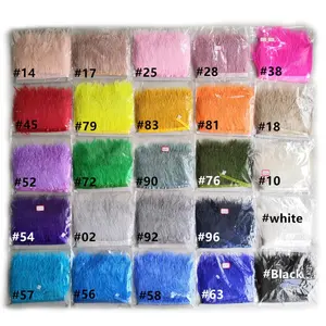 8-10 CM 10 Yards 1ply 2ply 3 ply Wholesale Cheap Black White Custom Colorful Dyed Plume Ostrich Feather Fringe Trim