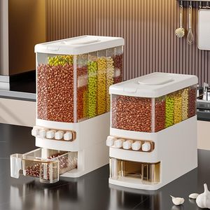 5-Compartment 12.5kg Grain Dispenser Kitchen Grain Dispenser Plastic Food-Grade Material Grain Dispenser - Product Image 1