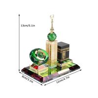 Tour d'horloge islamique musulmane Kaaba, modèle cadeaux, livre Souvenir en verre de cristal, offre religieuse du moyen-orient, Souvenir makka poli