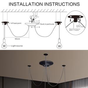 Lámpara Colgante de <span class=keywords><strong>Araña</strong></span> DIY 220V, Lámpara de Techo Industrial Negra, Lámparas Colgantes Edison Antiguas, Luces de Techo Modernas Retro, Estilo Art Deco para Habitación - Product Image 6