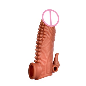 Reusable <strong>Penis</strong> <strong>Cover</strong> Extender Condoms Sex Toy Liquid Silicon Hollow Strap on Dildo <strong>Vibrating</strong> <strong>Penis</strong> Sleeve Extender for Men - Product Image 3